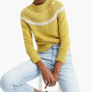 J. Crew Jeweled Embellished Fair Isle Sweater